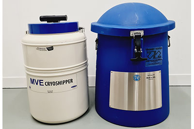 MVE CryoShipper 8.5升容器，带ShipsLog 3温度，带数据记录器